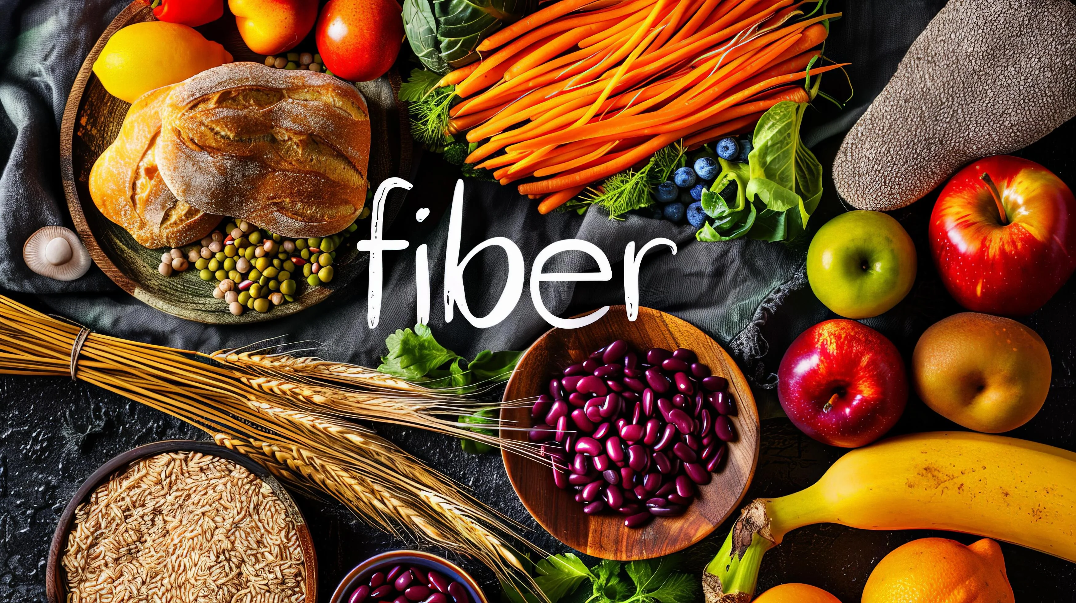 high fiber foods plate promoting balanced nutrition