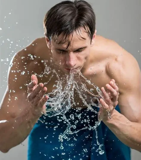 Splashing cool water on your face to reduce anxiety