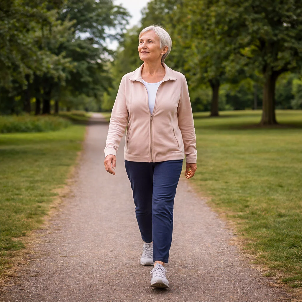 walking after a meal wearing- supportive footwear