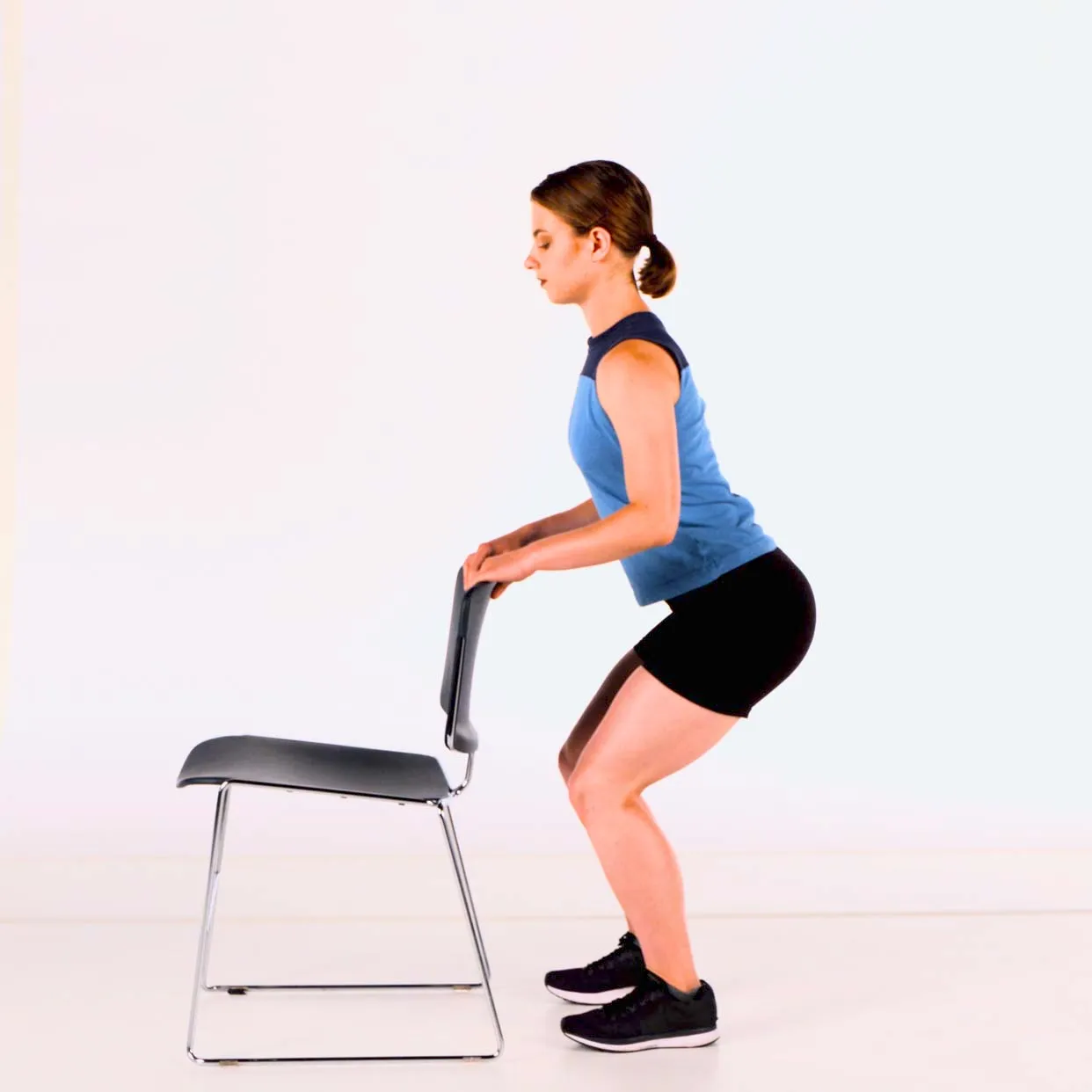 mini squat using chair